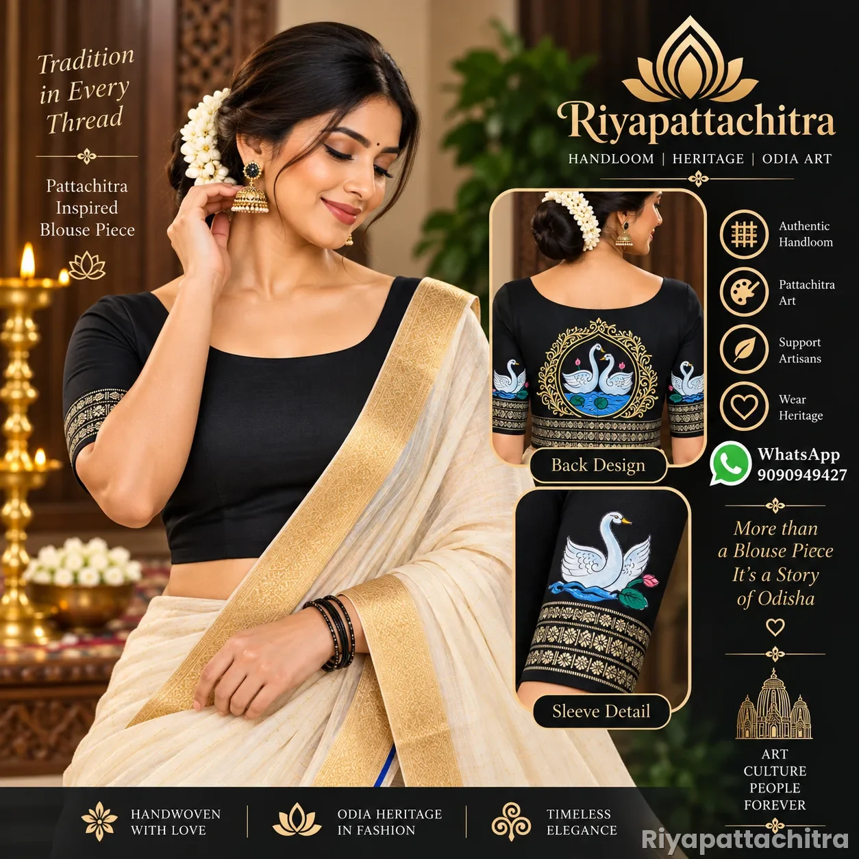 Pattachitra Blouse Piece (Pre Order)