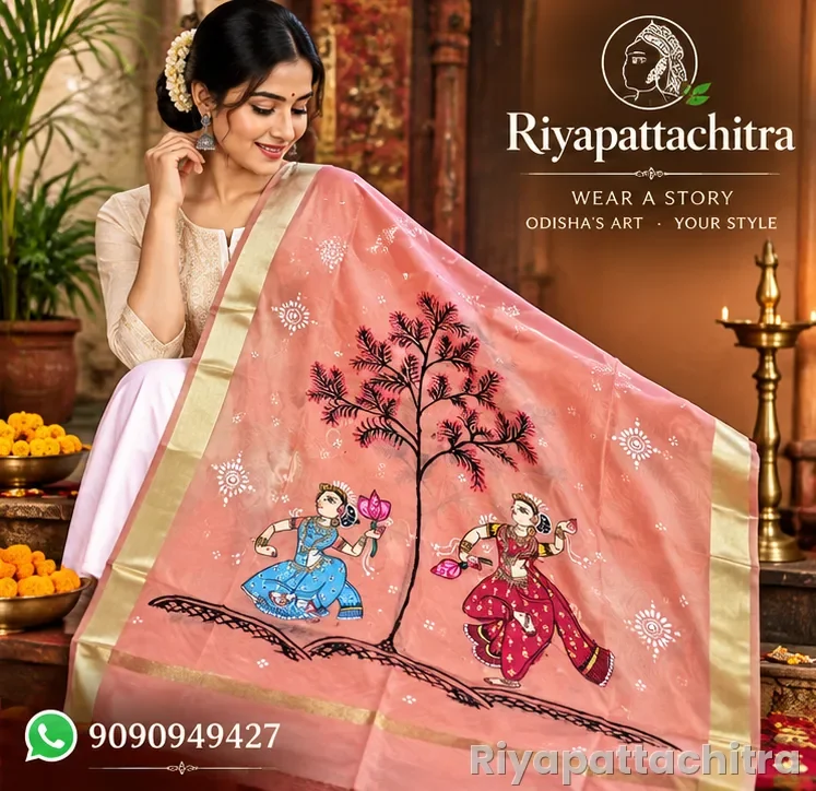 Pattachitra Silk Chandheri Dupatta  (Pre Order)
