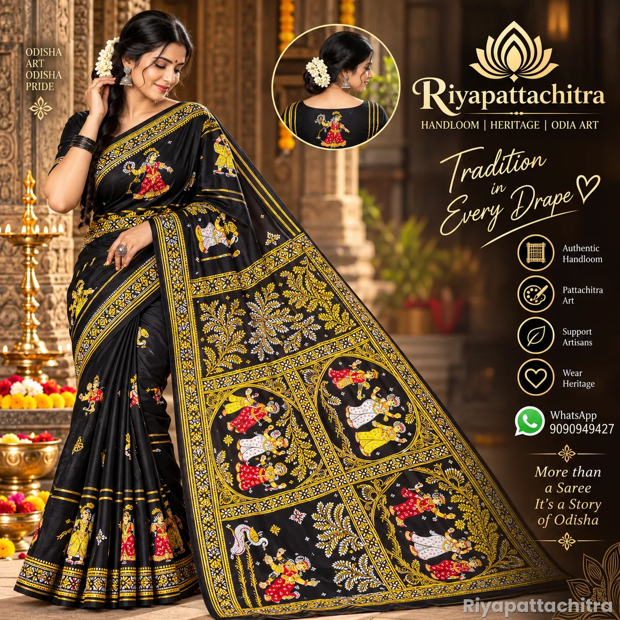 Pattachitra pure silk sarees  (Pre Order)