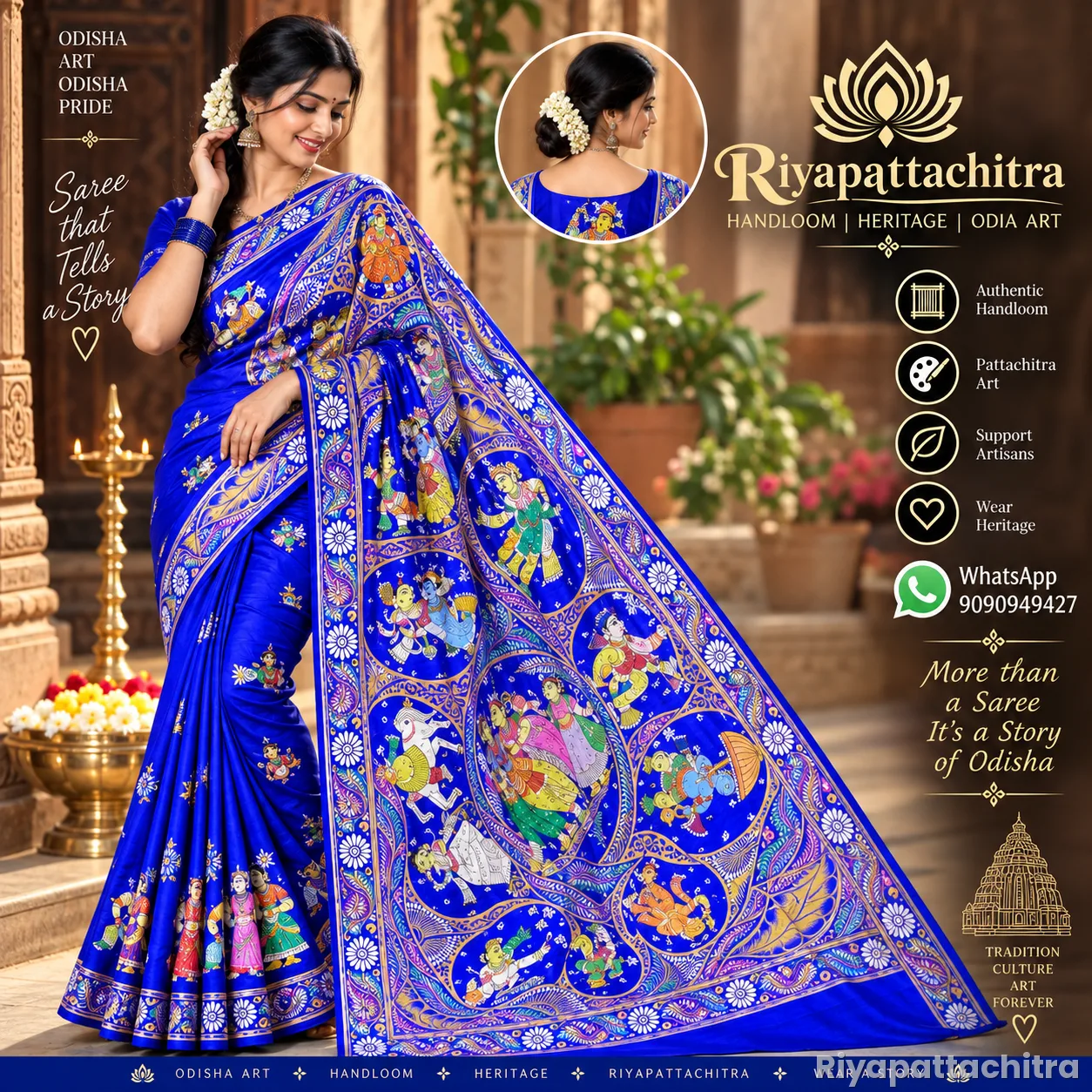 Pattachitra pure silk sarees  (Pre Order)