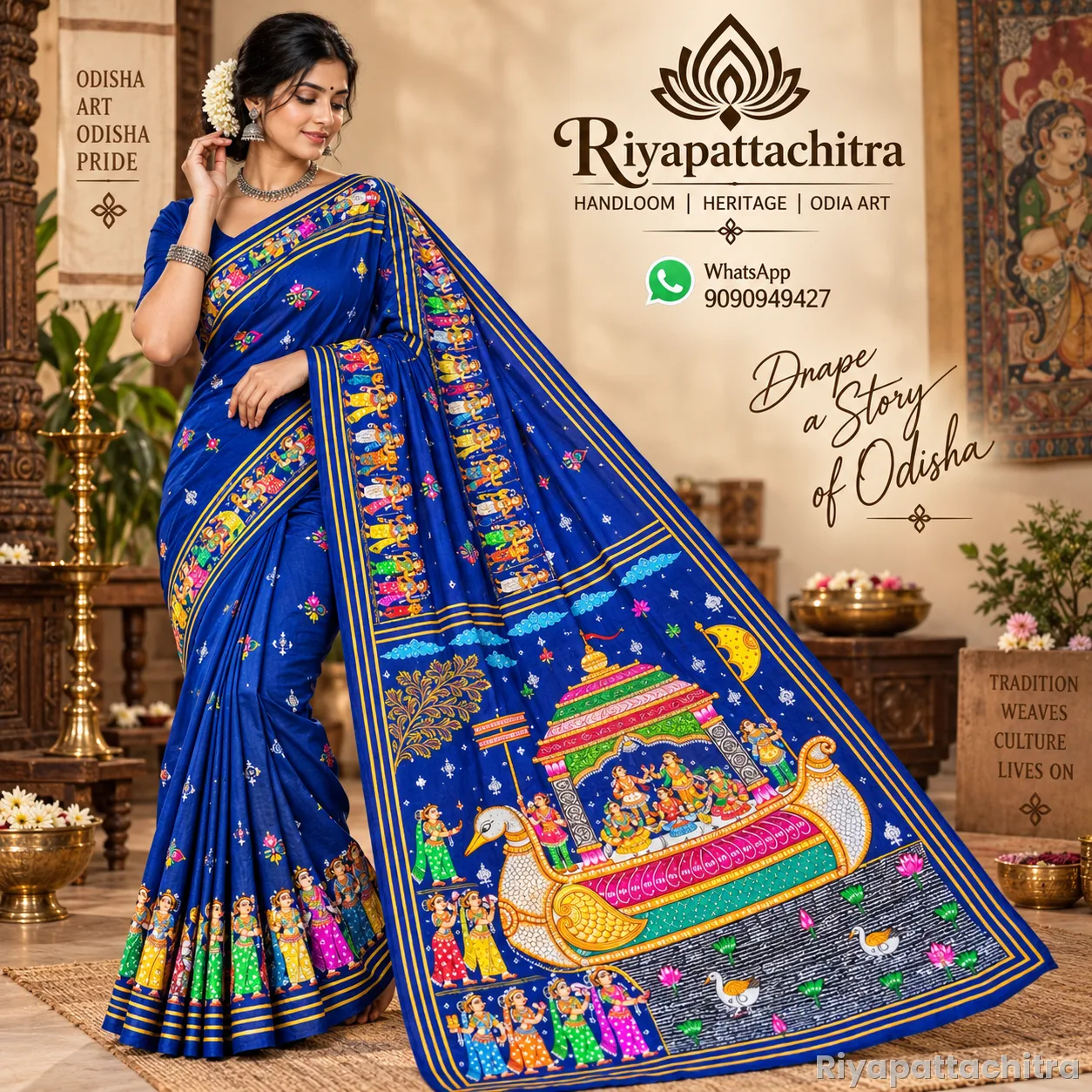 Pattachitra pure silk sarees  (Pre Order)