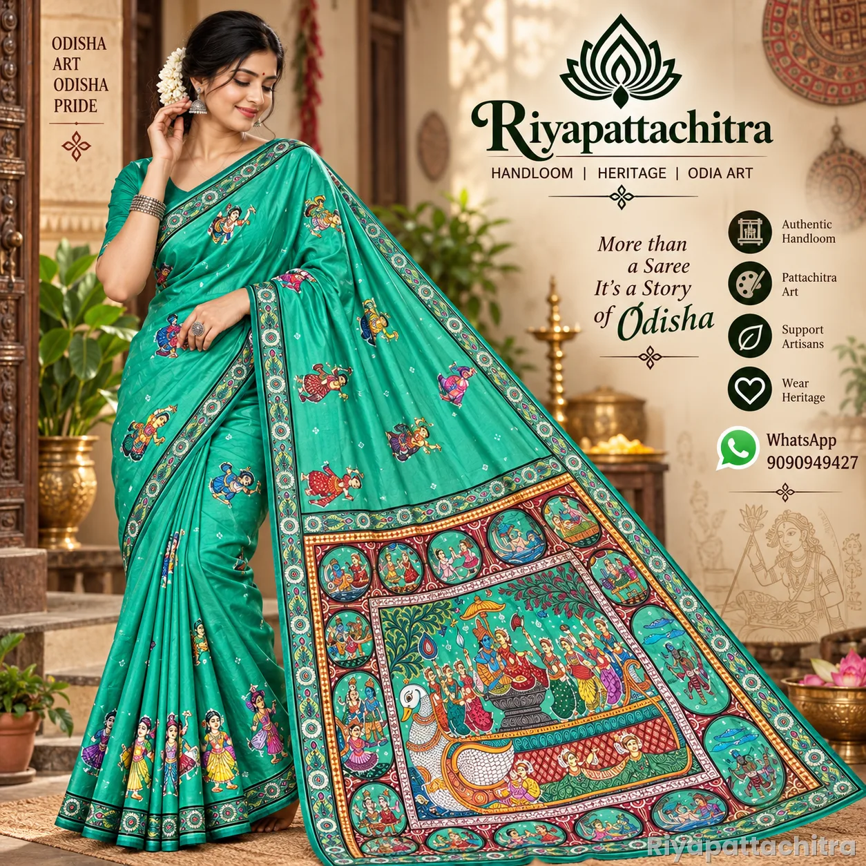 Pattachitra pure silk sarees  (Pre Order)