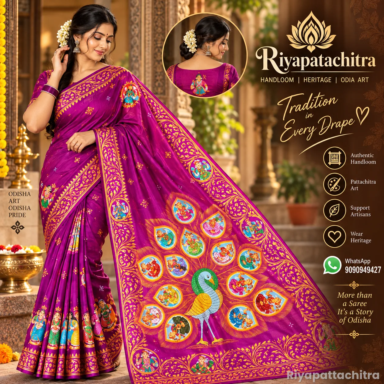 Pattachitra pure silk sarees  (Pre Order)