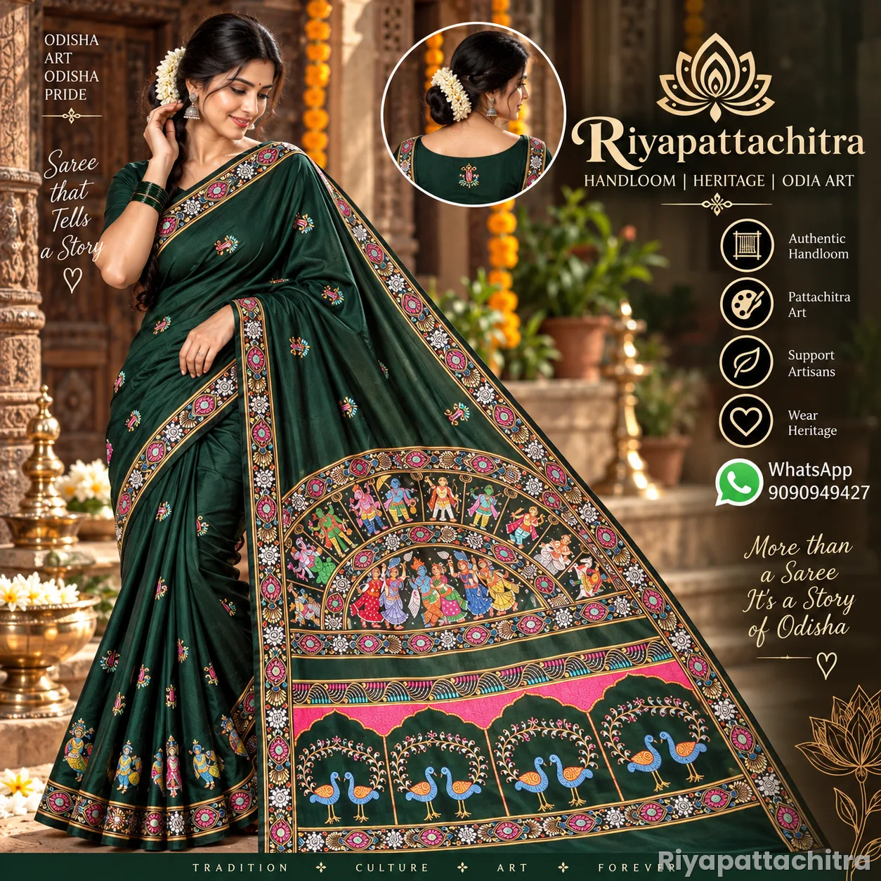 Pattachitra pure silk sarees  (Pre Order)