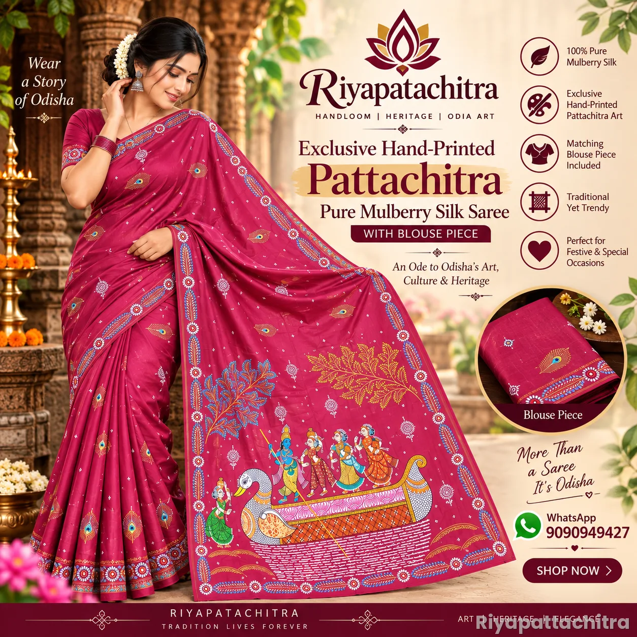 Pattachitra pure silk sarees  (Pre Order)