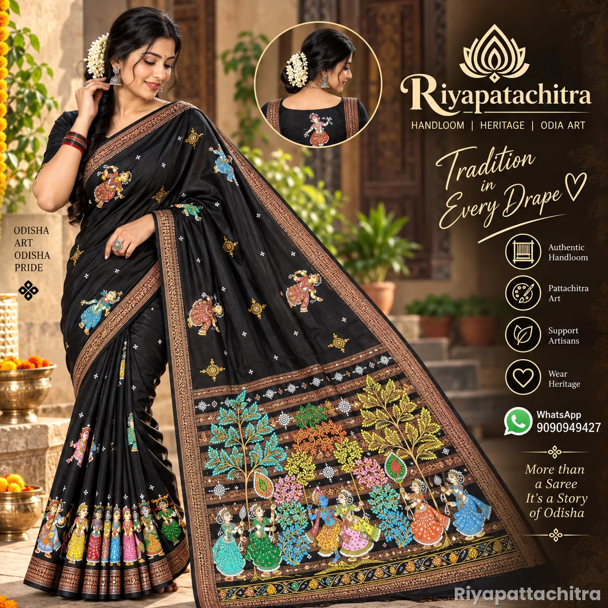 Pattachitra South Cotton sarees  (Pre Order)