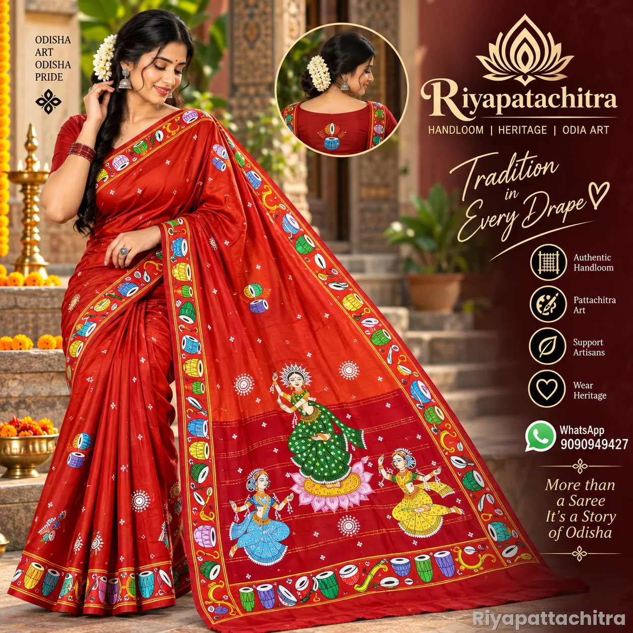 Pattachitra South Cotton sarees  (Pre Order)