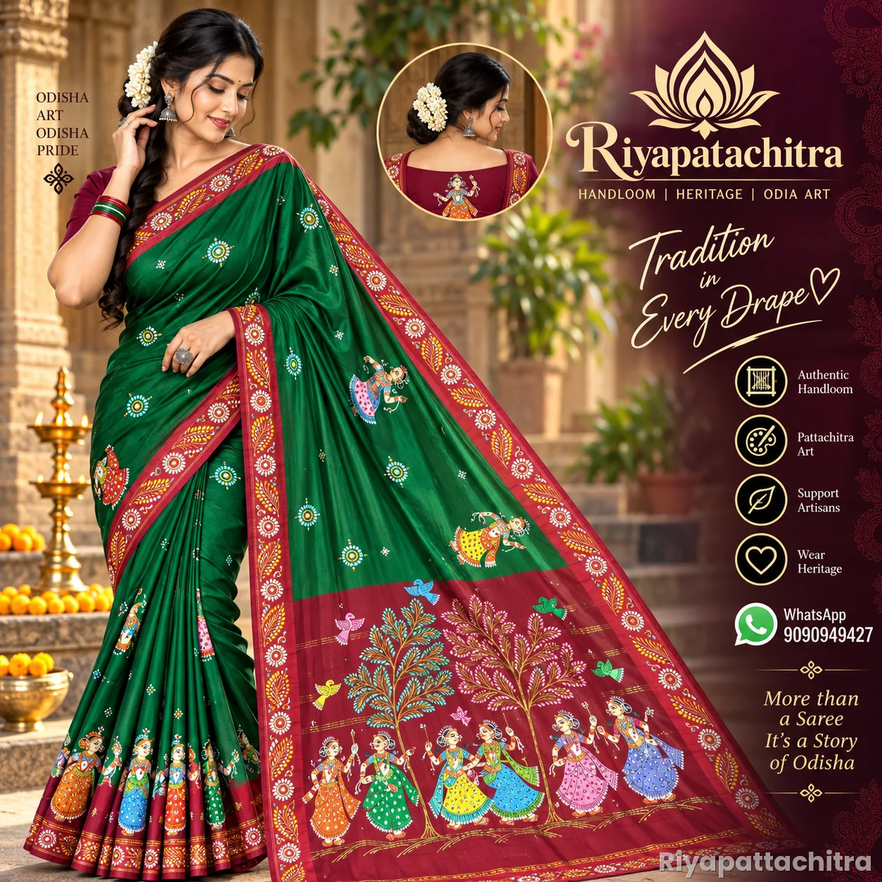 Pattachitra South Cotton sarees  (Pre Order)