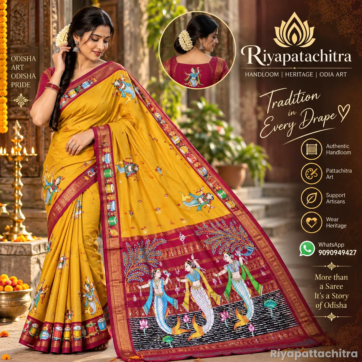 Pattachitra South Cotton sarees  (Pre Order)